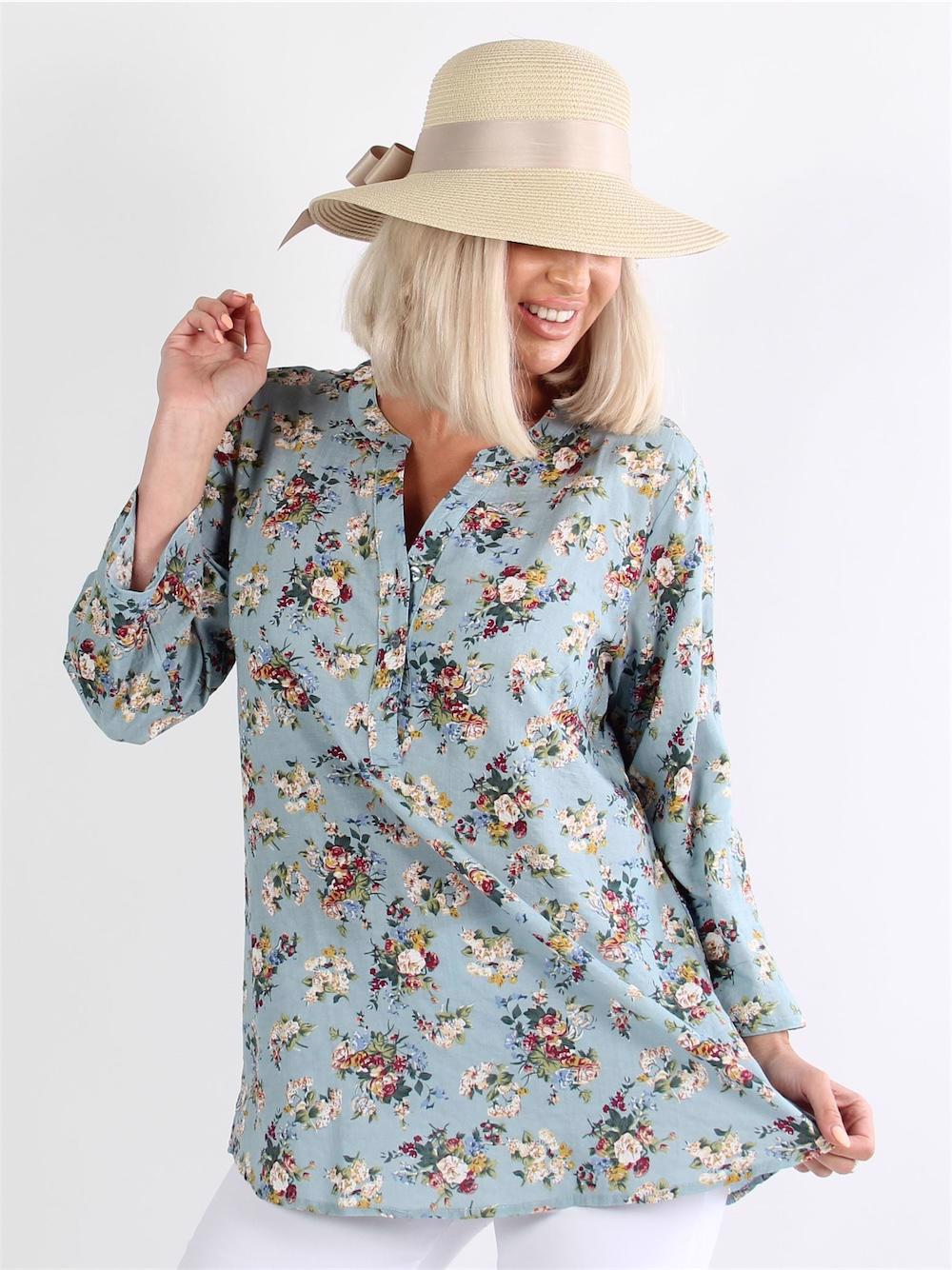 Alfreda - Bluse med blomster